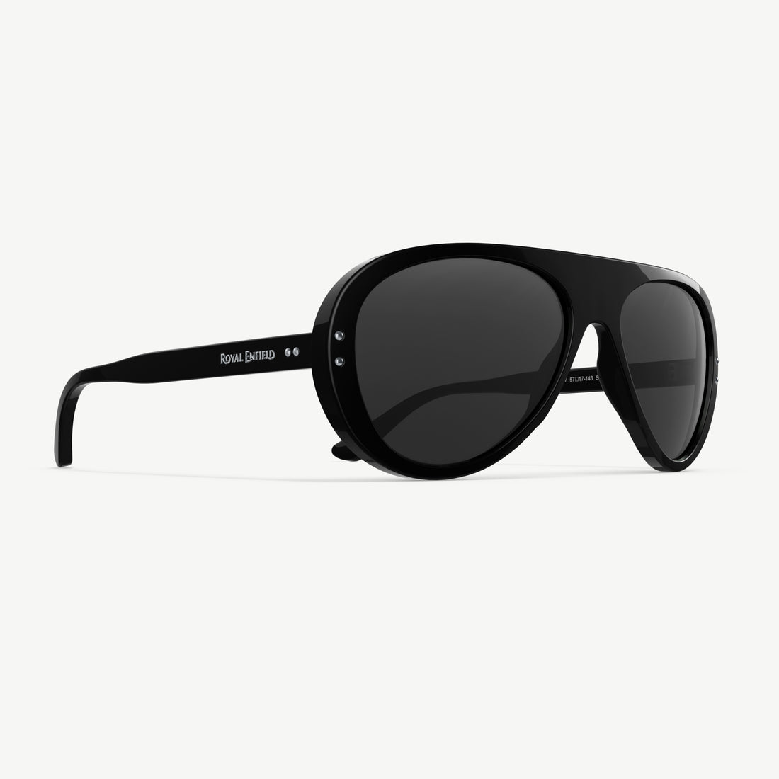 Side view of Royal Enfield Special Edition Moto Aviators from VALLON in Black-Smoke