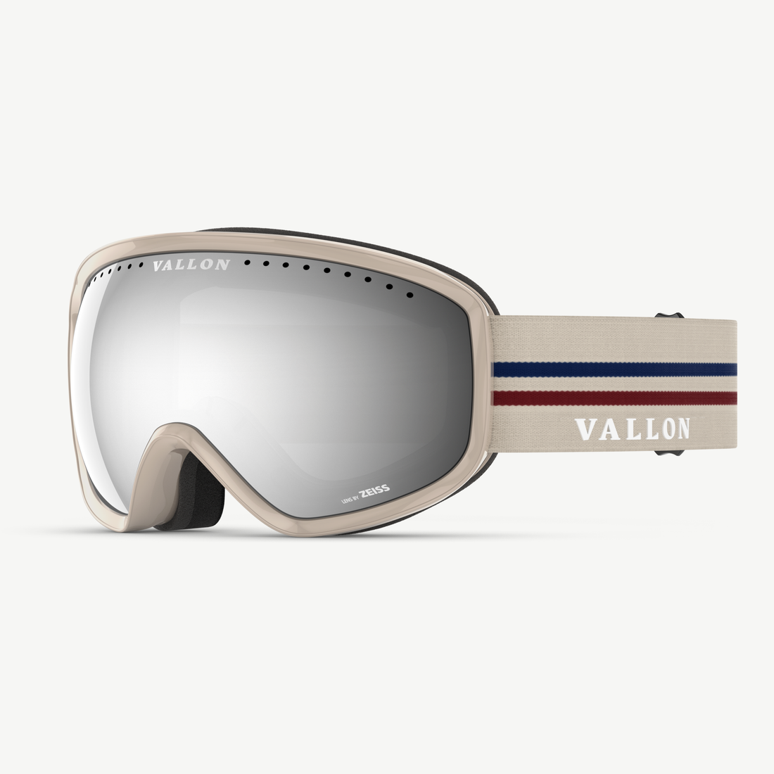 Side view of Classic 80s-style Freebirds ski goggles from VALLON with ZEISS optics