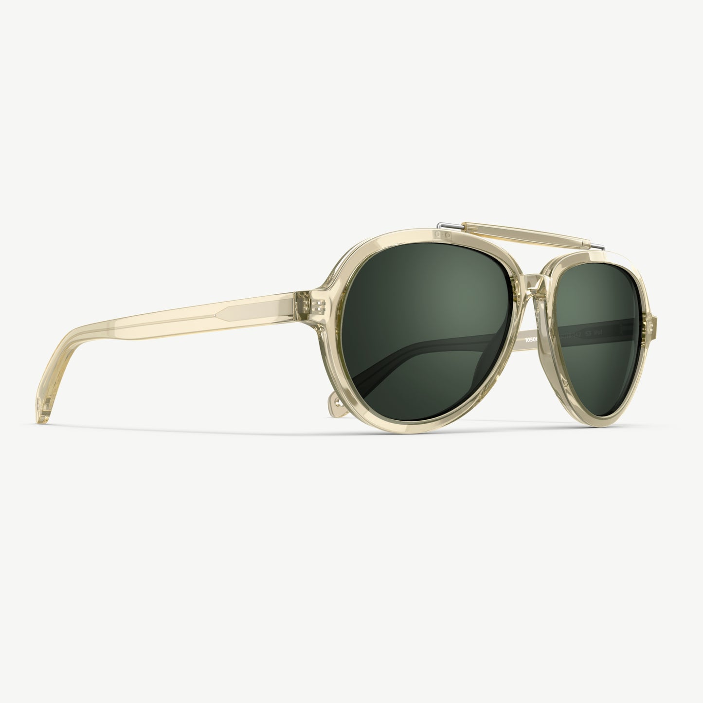 Ella polarized women's aviator sunglasses from VALLON in sage colorway