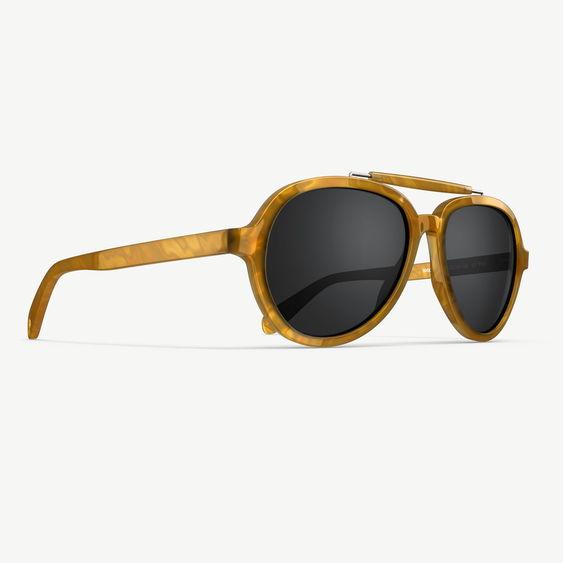 Side view of Horn Elmore aviator sunglasses from VALLON built with V52 optics, premium acetate frame and detachable sports headstrap