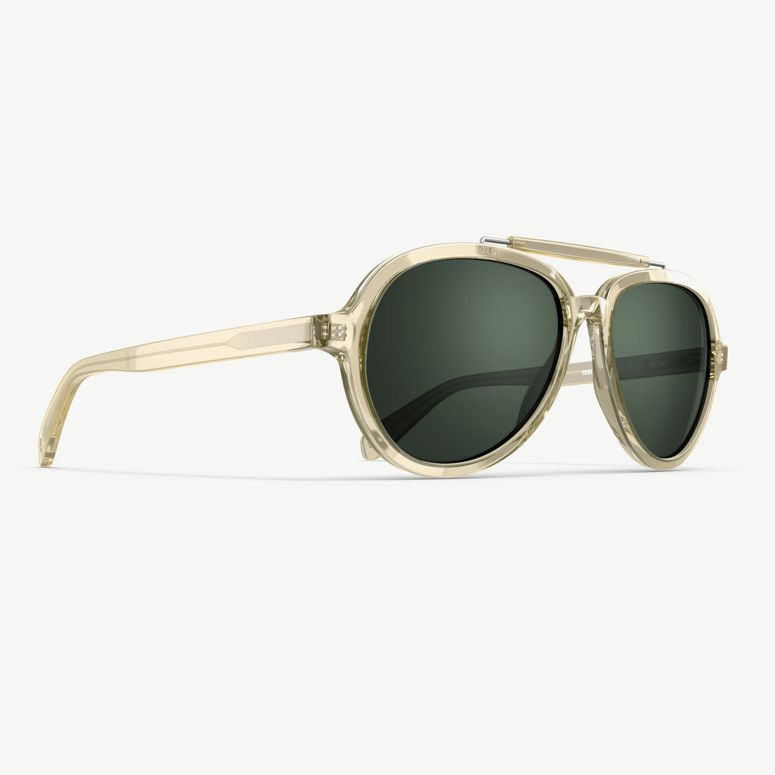 Side view of Sage Elmore aviator sunglasses from VALLON built with V52 optics, premium acetate frame and detachable sports headstrap