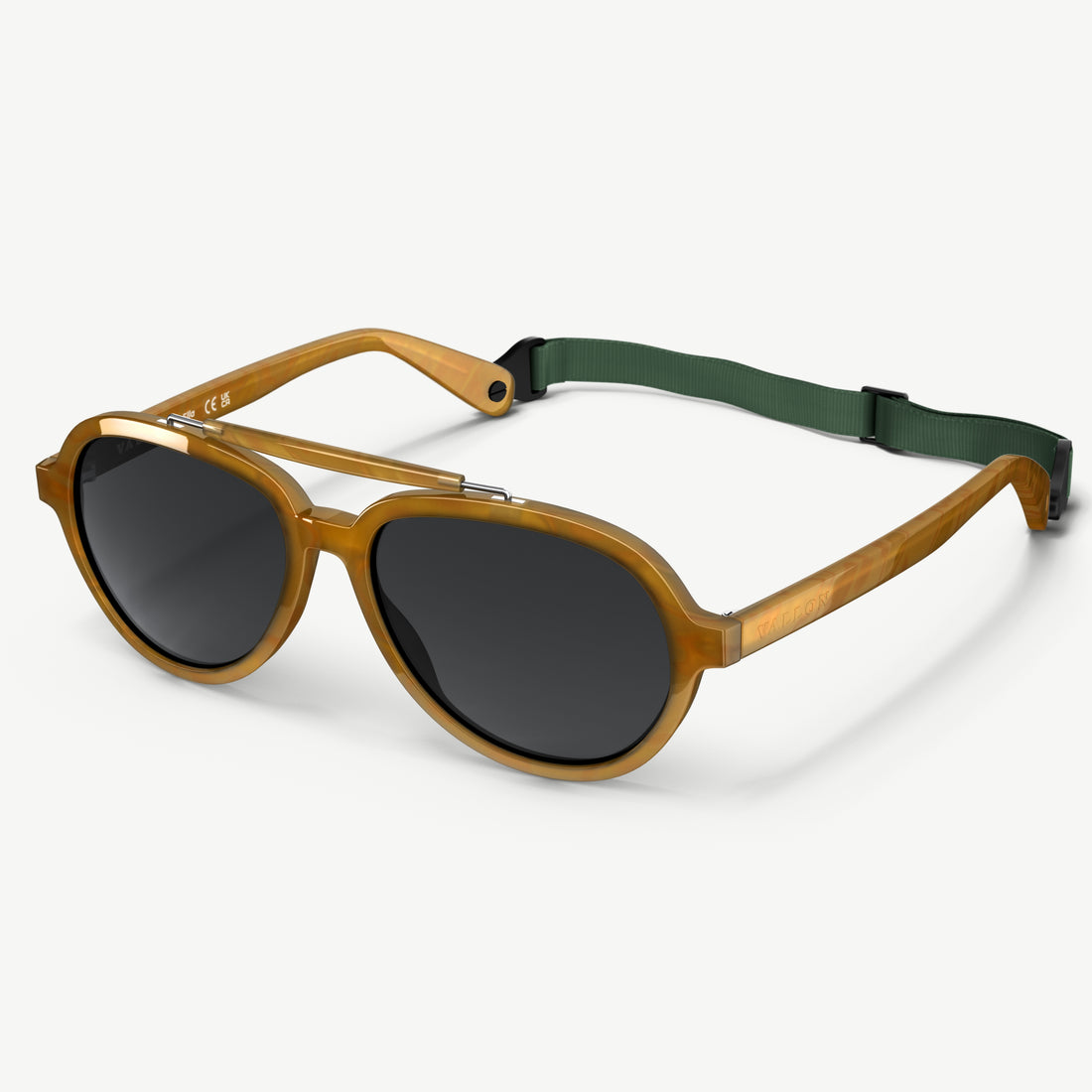 Ella polarized brow-bar aviator sunglasses for women from VALLON come with a detachable sports headstrap