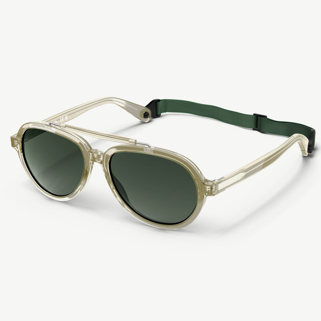 Ella polarized brow-bar aviator sunglasses for women from VALLON come with a detachable sports headstrap for sport-lifestyle versatility