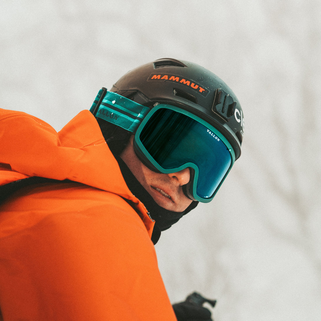 Man wears Stairways best 80s-inspired ski goggles from VALLON