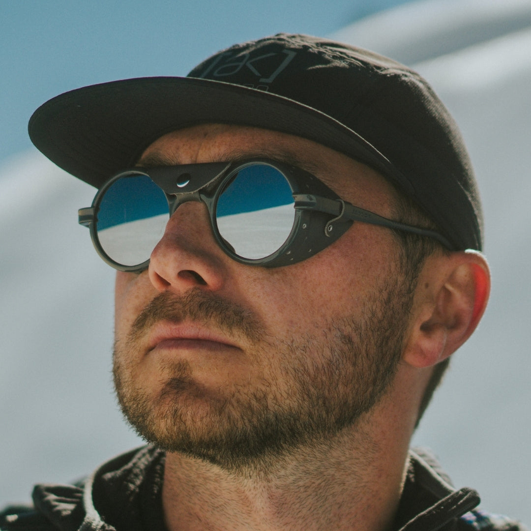 Man wears Heron Glacier in Grey for ski touring