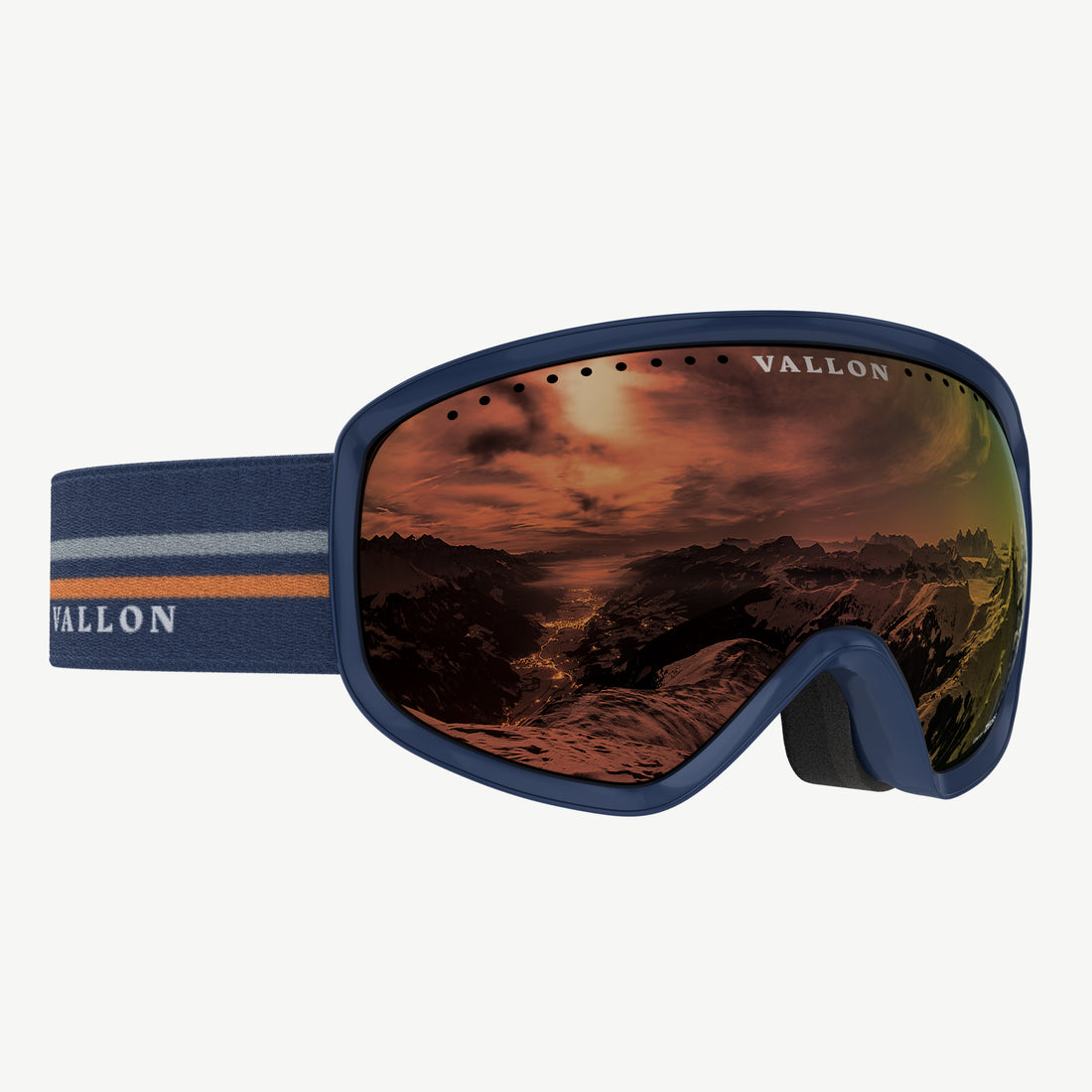 Classic 80s Freebirds ski goggles from VALLON in Blue-Copper with retro style