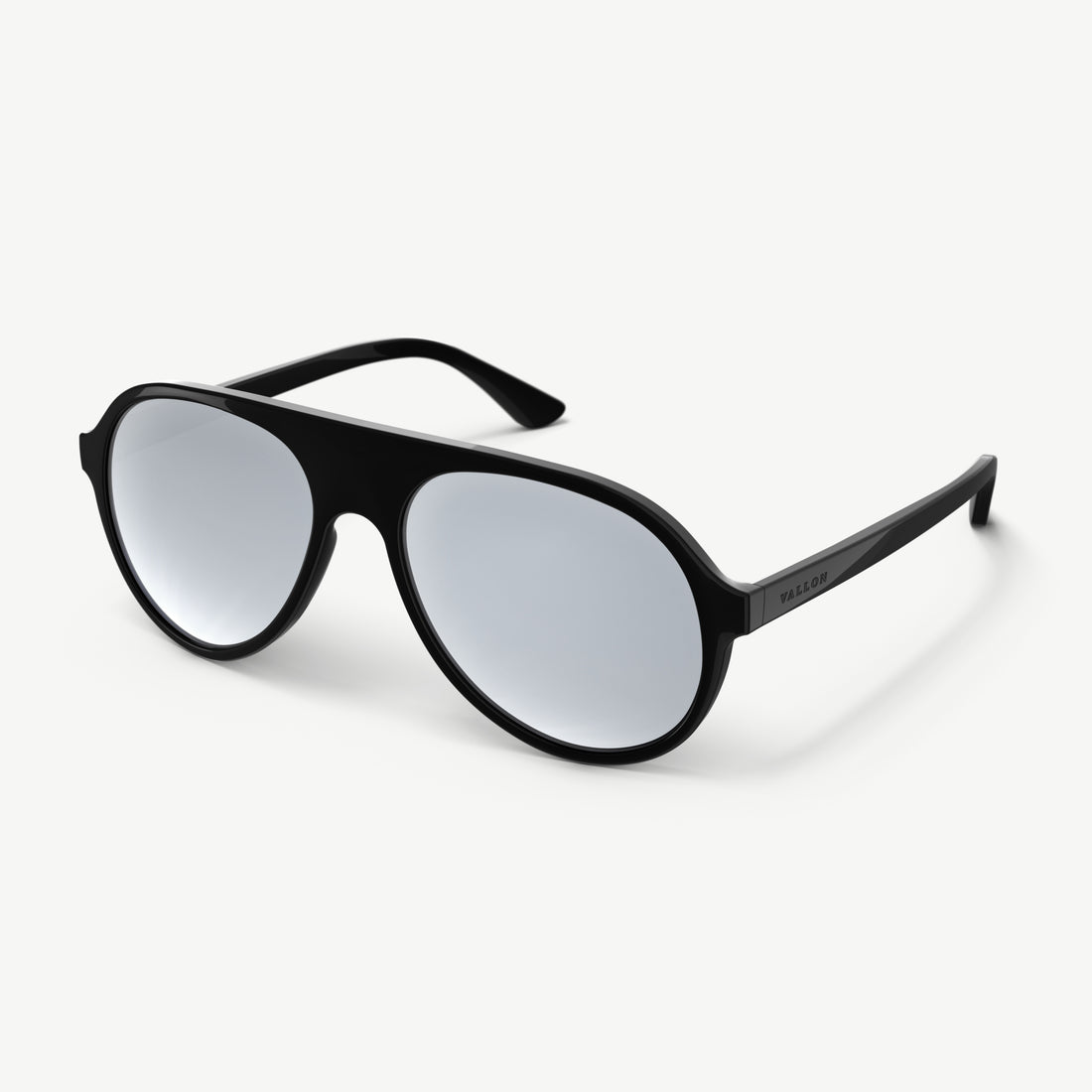 Side view of VALLON 80s-inspired Hazlewood teardrop aviator ski sunglasses
