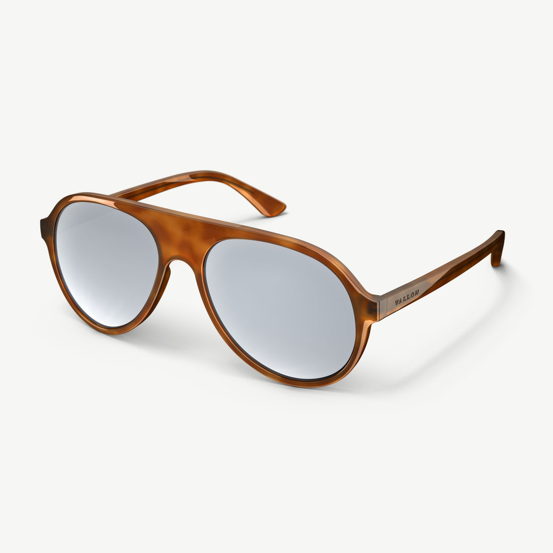 Side view of VALLON 80s-inspired Hazlewood teardrop aviator ski sunglasses