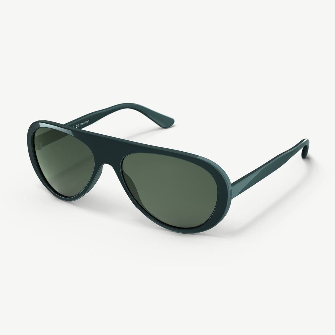 Side view of Surf Aviators polarized retro 70s-inspired sunglasses from VALLON in green