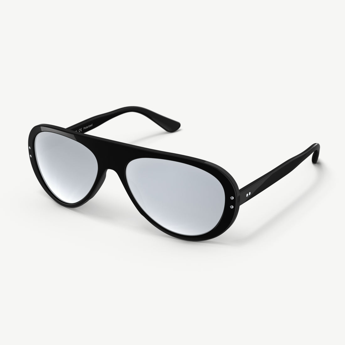 70s-inspired mirror lens Ski Aviator sunglasses from VALLON in Black
